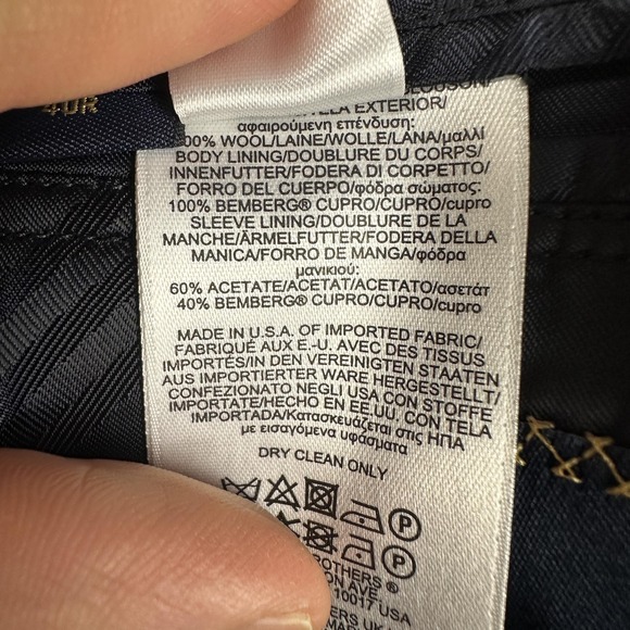 Brooks Brothers Blazer Mens 40R Navy Fitzgerald 1818 Loro Piana Wool Gold Button - Picture 13 of 15